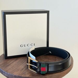 Men’s Gucci Black Leather Belt